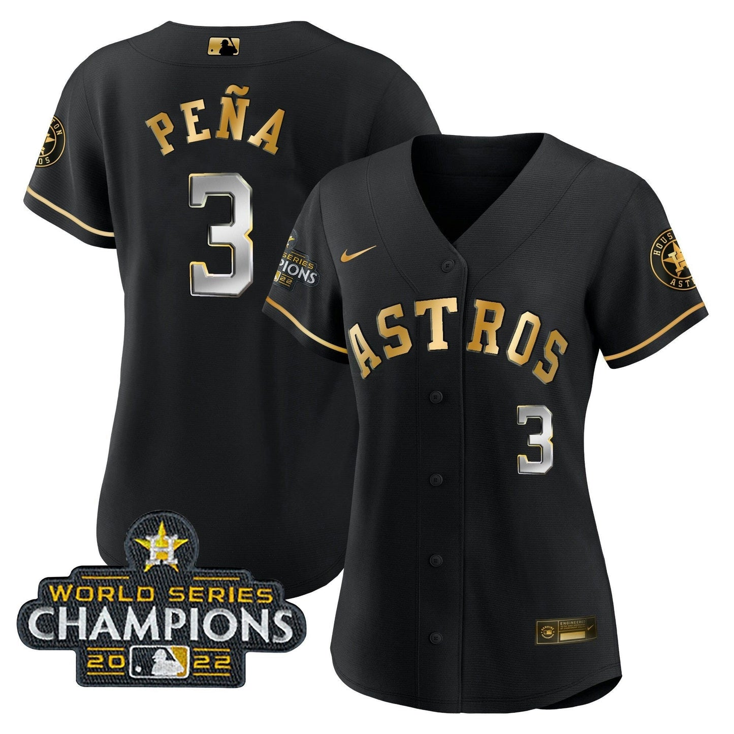 Camisa MLB Women’s Houston 2022 World Series Champions Player Jersey