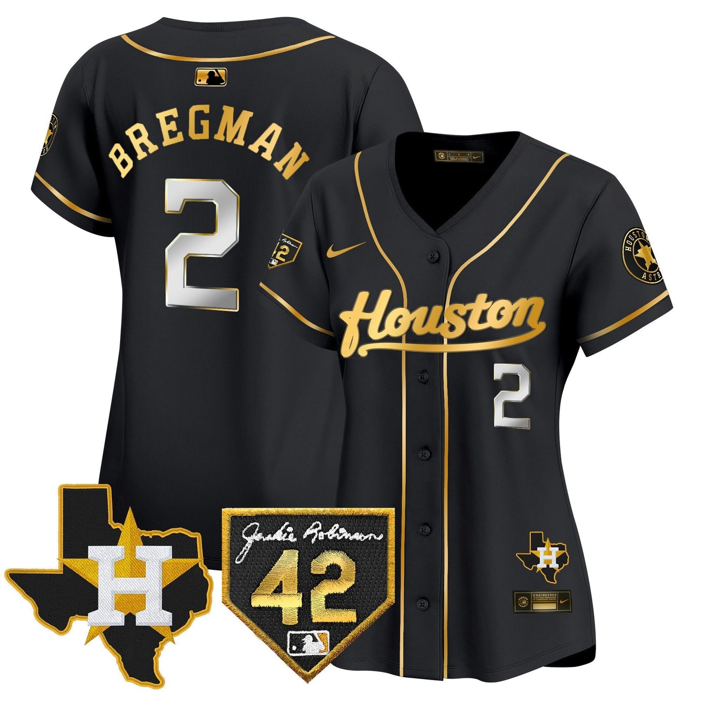 Camisa MLB Women’s Houston 2024 Jackie Robinson Patch Vapor Premier Limited Jersey