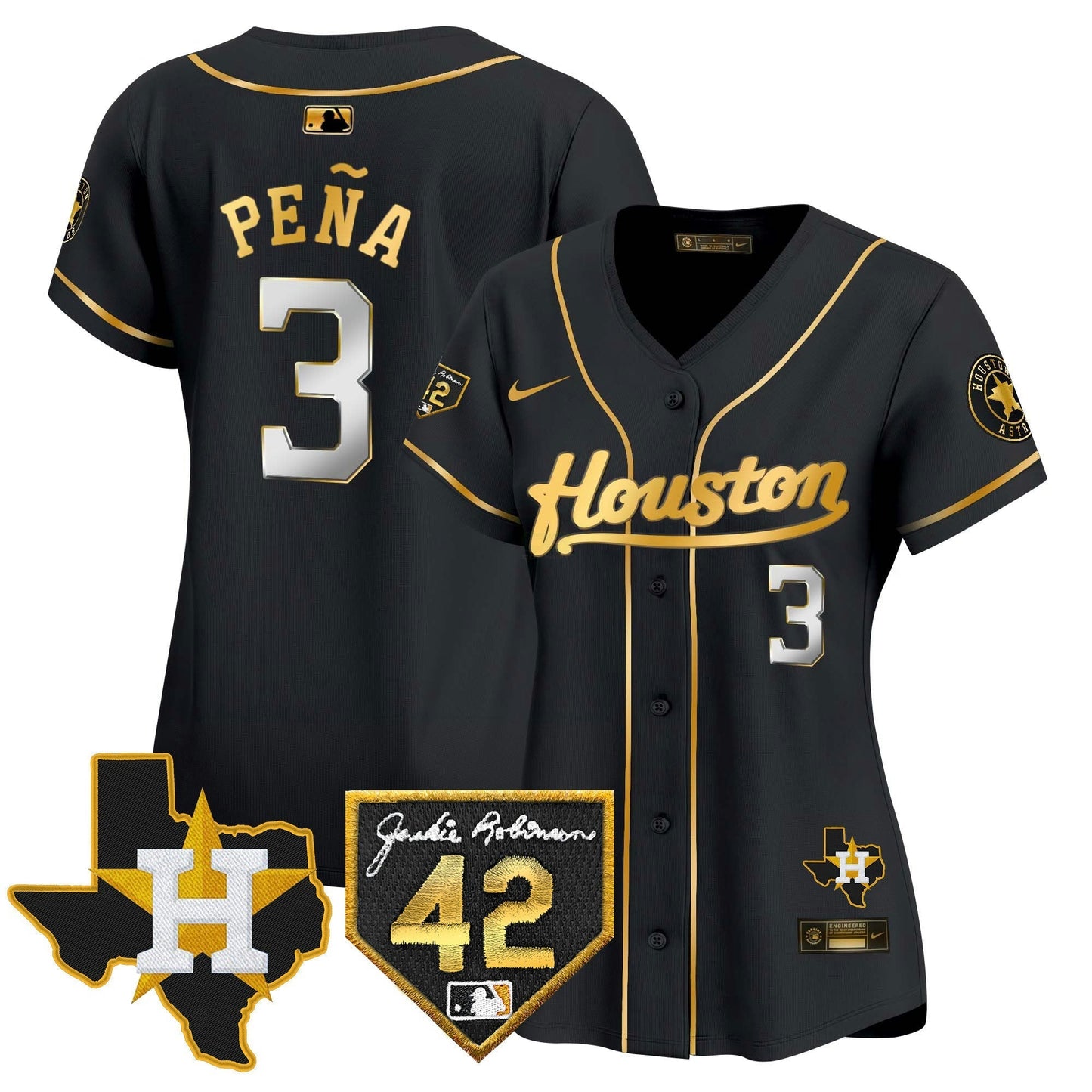 Camisa MLB Women’s Houston 2024 Jackie Robinson Patch Vapor Premier Limited Jersey