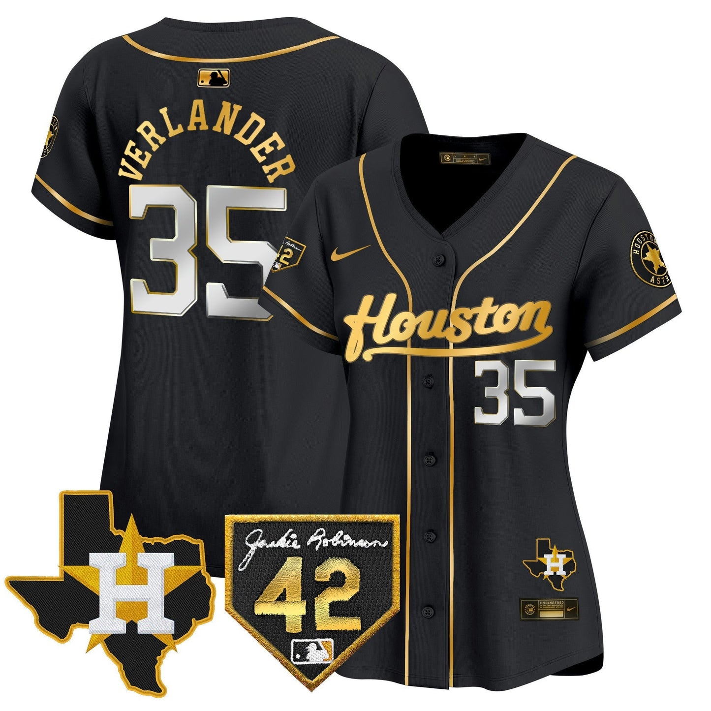 Camisa MLB Women’s Houston 2024 Jackie Robinson Patch Vapor Premier Limited Jersey