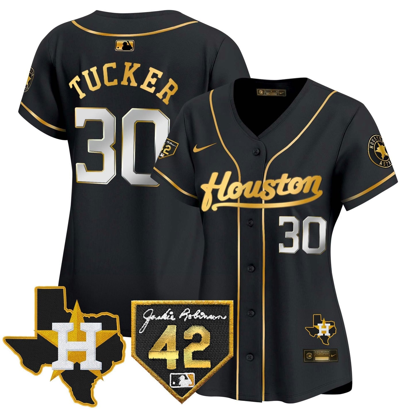 Camisa MLB Women’s Houston 2024 Jackie Robinson Patch Vapor Premier Limited Jersey