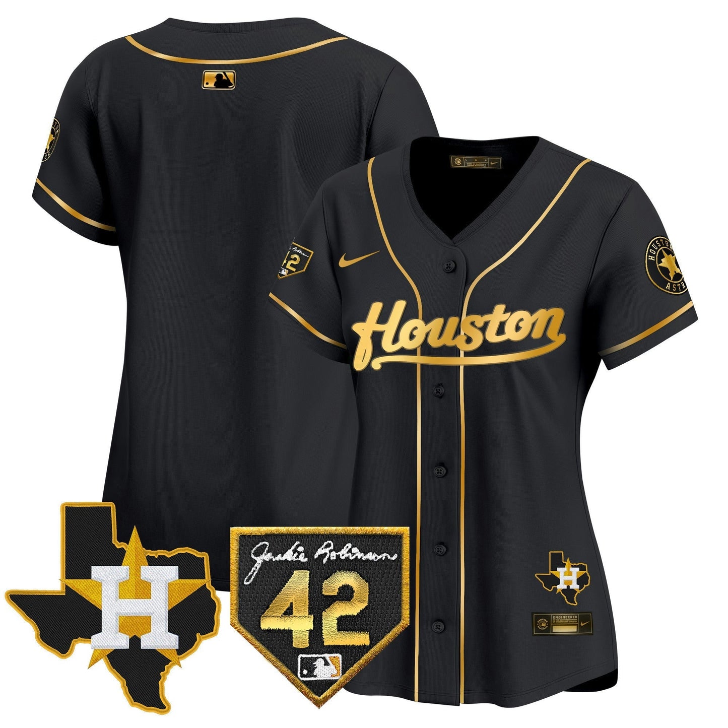Camisa MLB Women’s Houston 2024 Jackie Robinson Patch Vapor Premier Limited Jersey