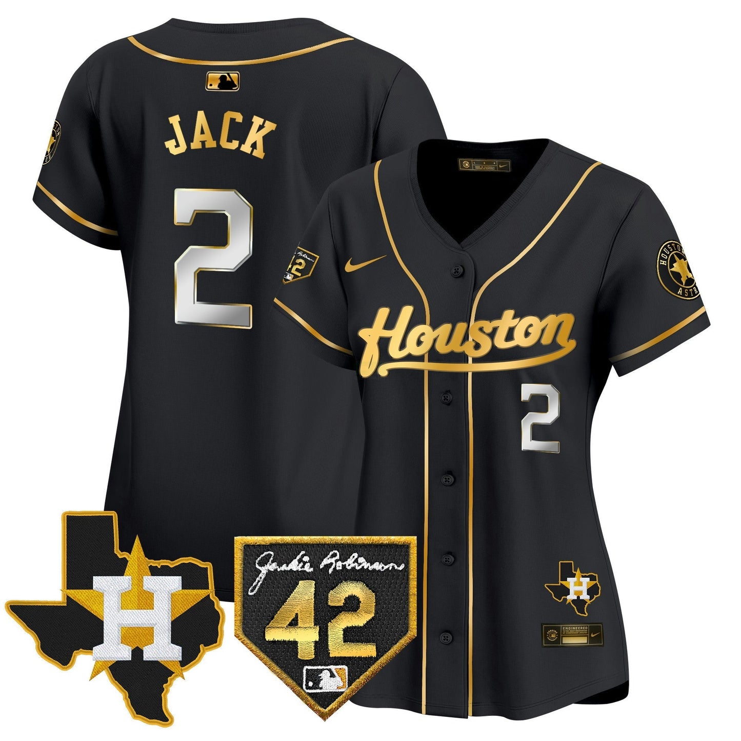 Camisa MLB Women’s Houston 2024 Jackie Robinson Patch Vapor Premier Limited Jersey
