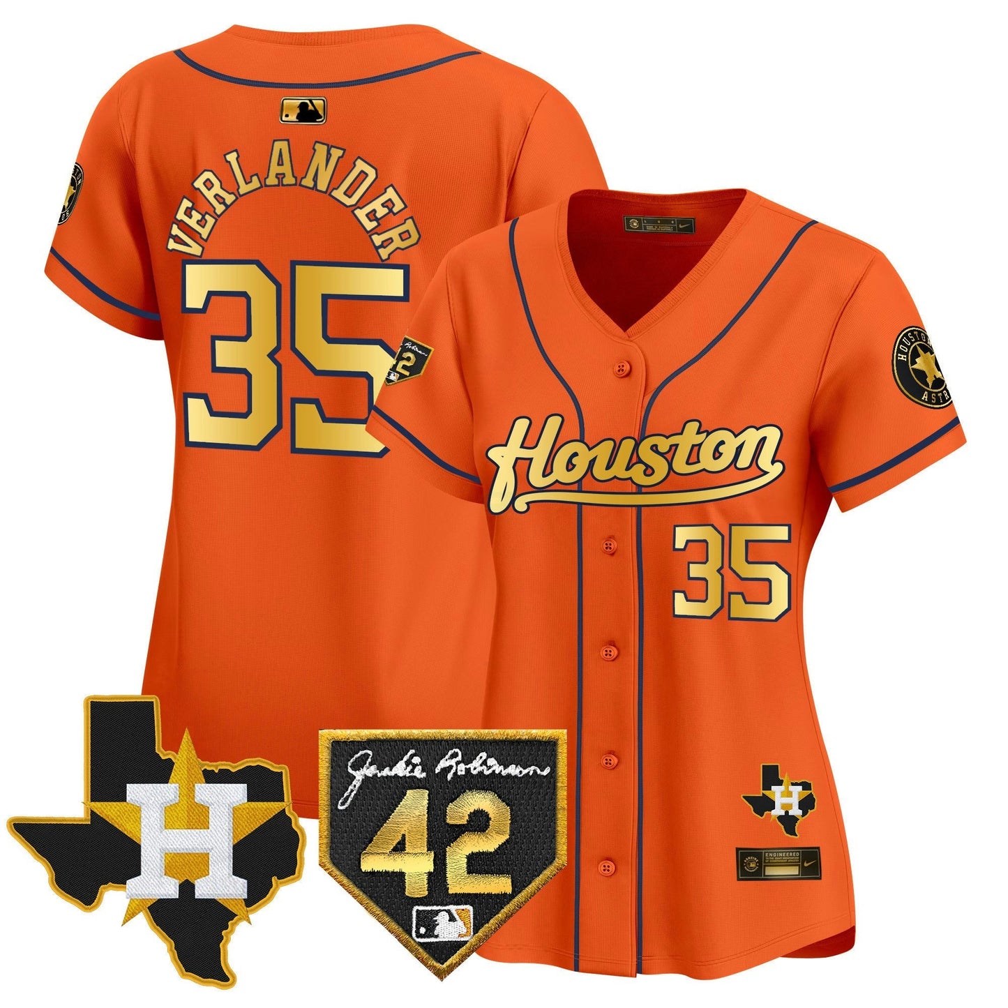 Camisa MLB Women’s Houston 2024 Jackie Robinson Patch Vapor Premier Limited Jersey