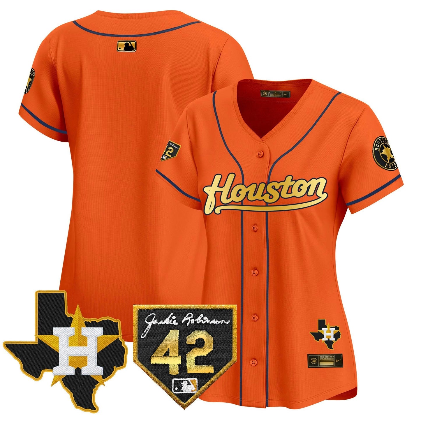 Camisa MLB Women’s Houston 2024 Jackie Robinson Patch Vapor Premier Limited Jersey
