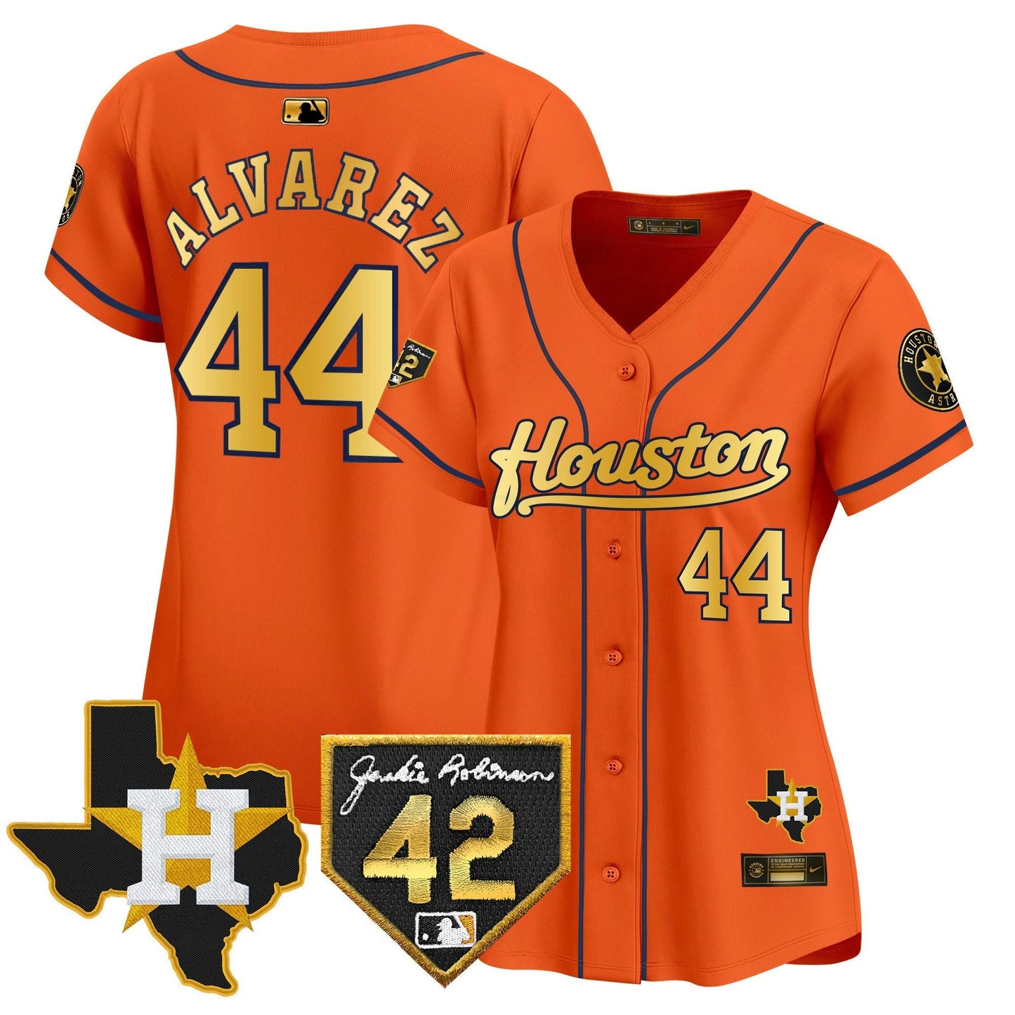 Camisa MLB Women’s Houston 2024 Jackie Robinson Patch Vapor Premier Limited Jersey