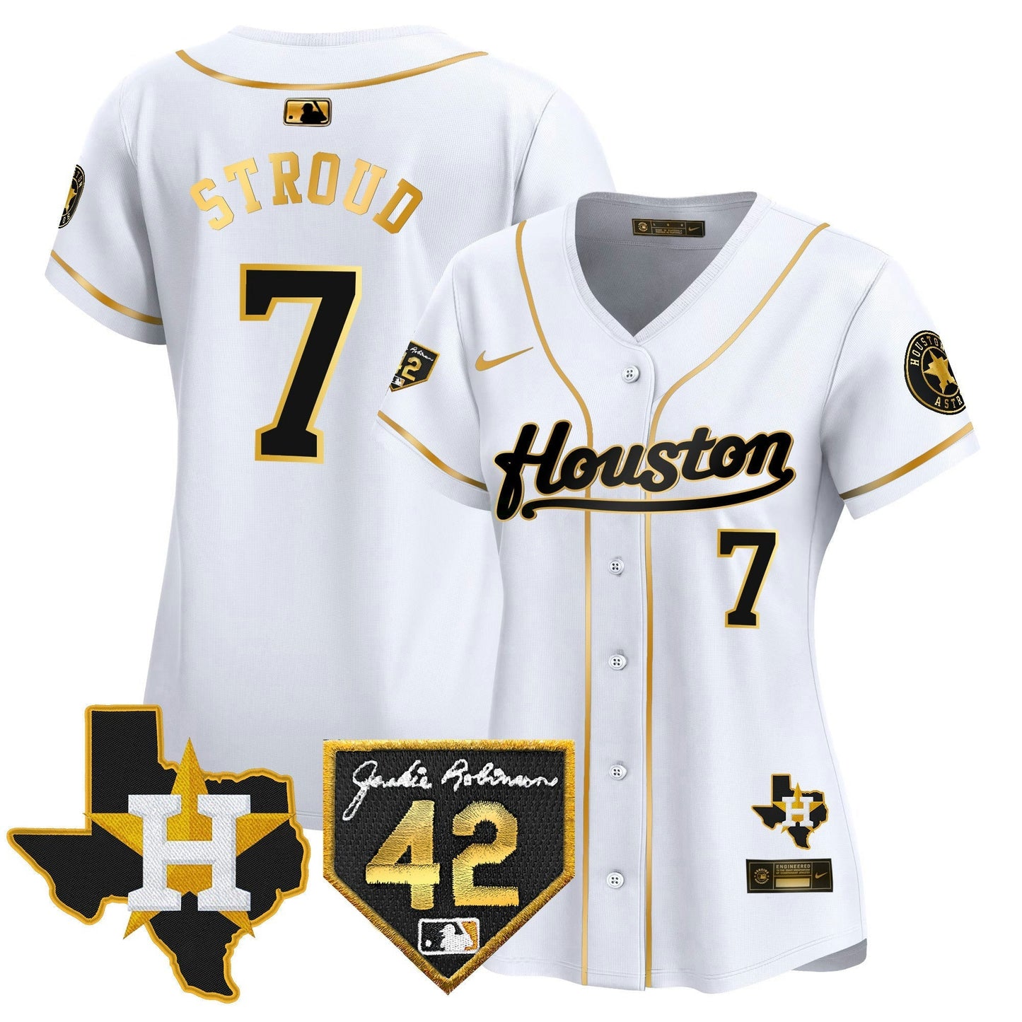 Camisa MLB Women’s Houston 2024 Jackie Robinson Patch Vapor Premier Limited Jersey