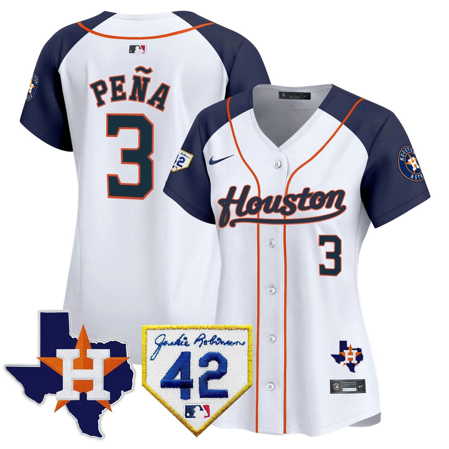 Camisa MLB Women’s Houston 2024 Jackie Robinson Patch Vapor Premier Limited Jersey