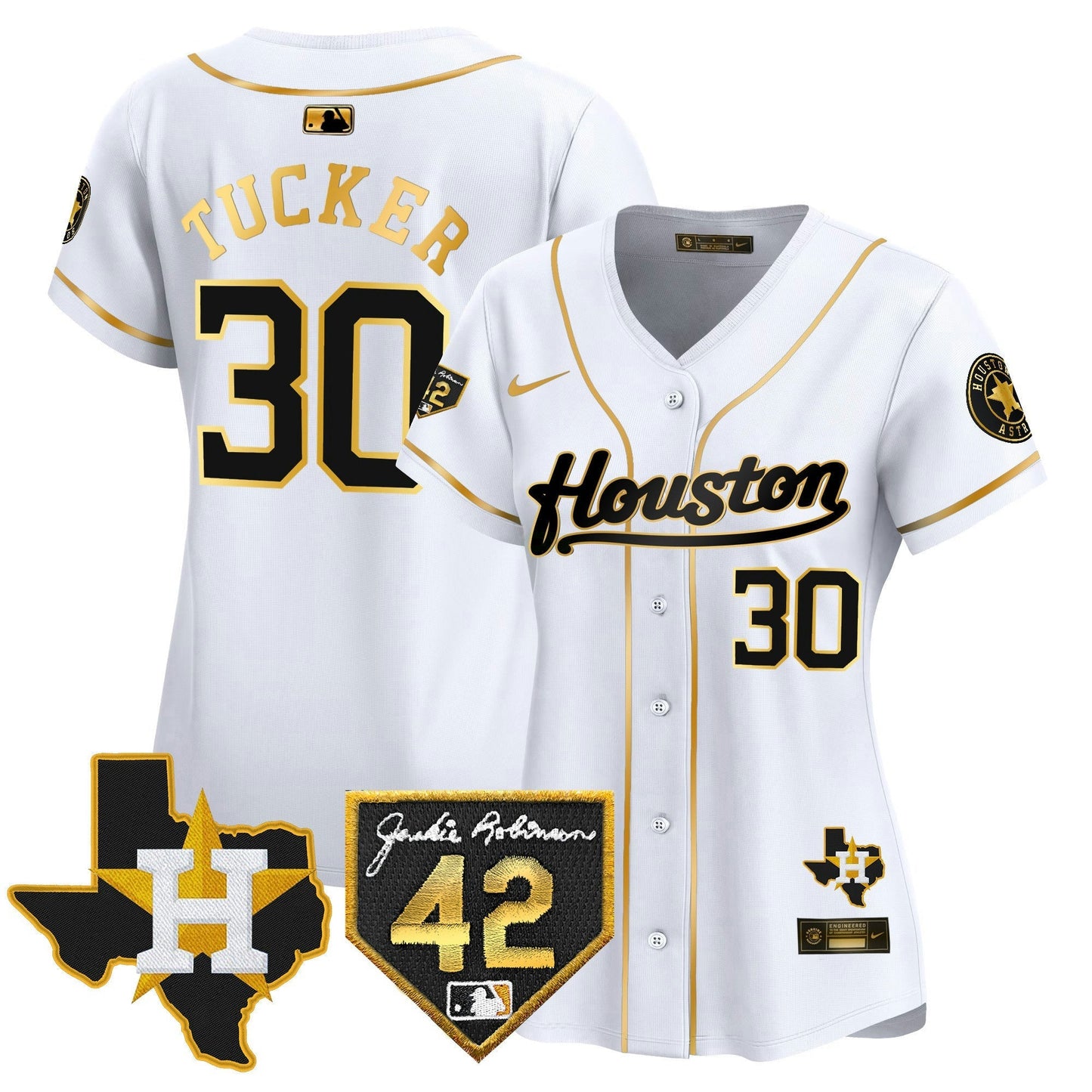 Camisa MLB Women’s Houston 2024 Jackie Robinson Patch Vapor Premier Limited Jersey