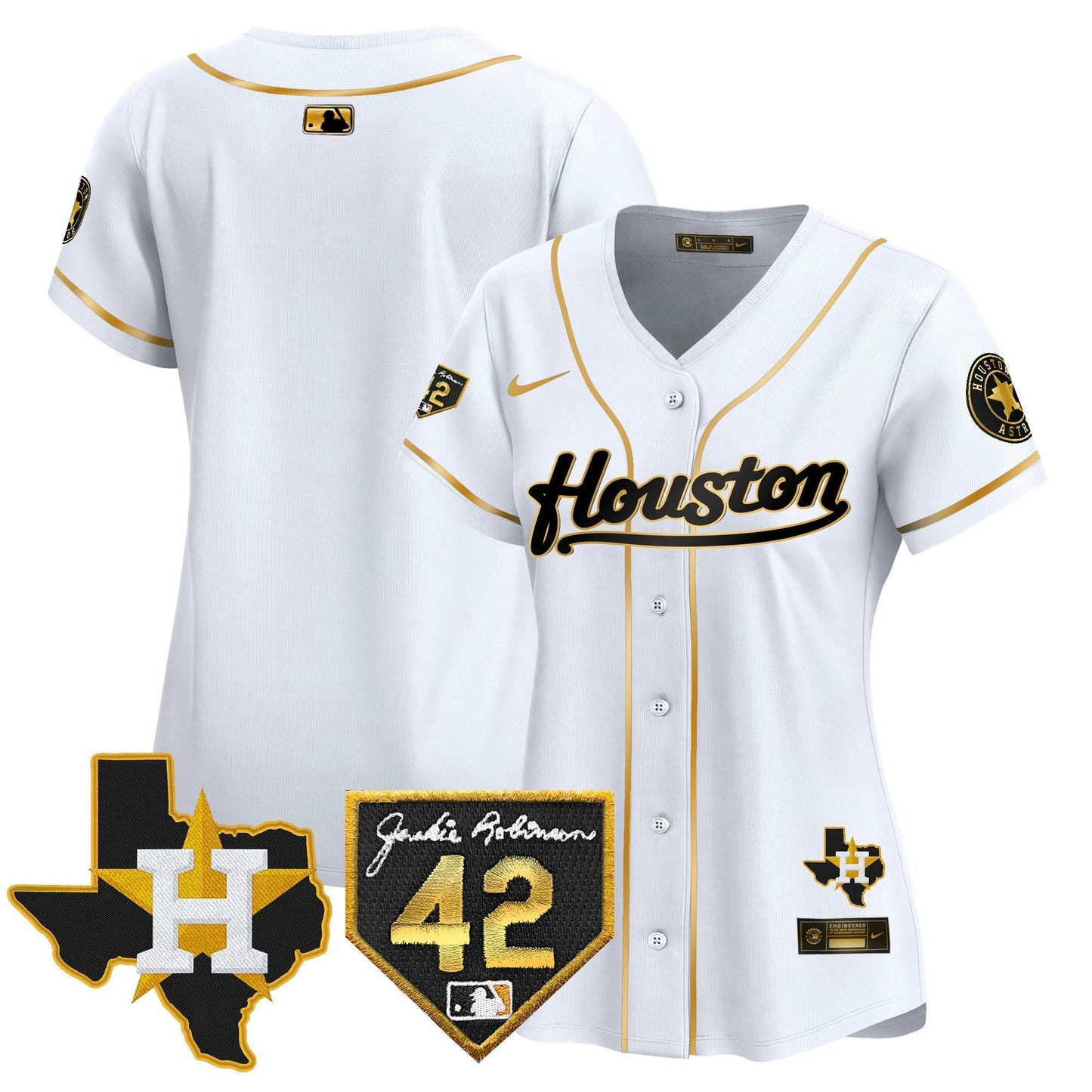 Camisa MLB Women’s Houston 2024 Jackie Robinson Patch Vapor Premier Limited Jersey