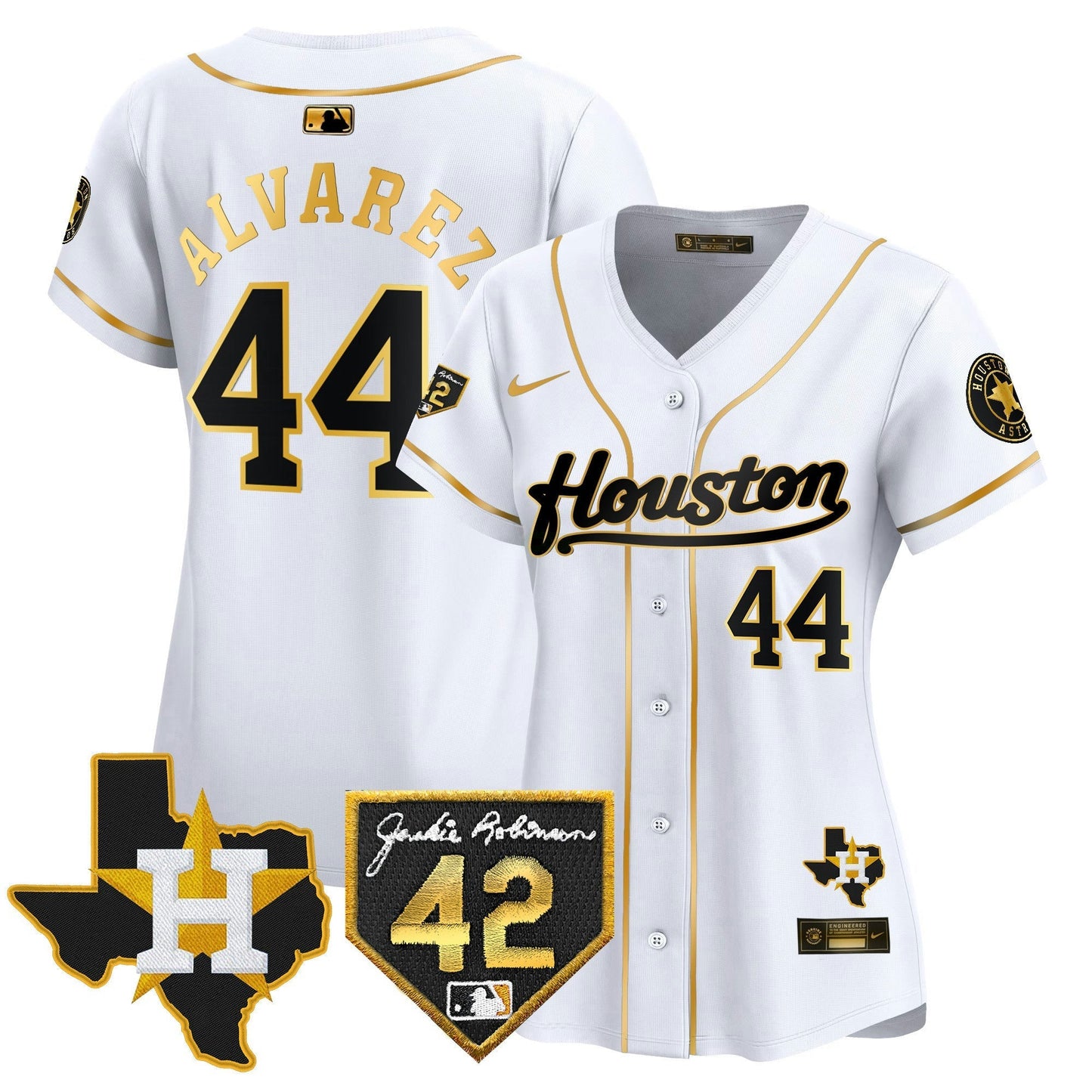 Camisa MLB Women’s Houston 2024 Jackie Robinson Patch Vapor Premier Limited Jersey