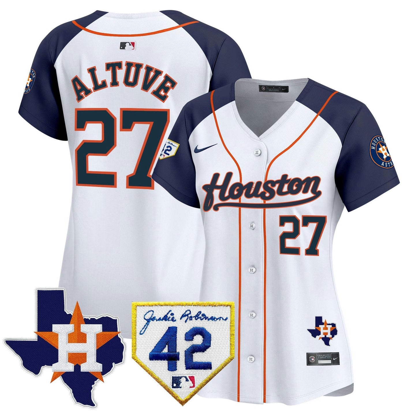 Camisa MLB Women’s Houston 2024 Jackie Robinson Patch Vapor Premier Limited Jersey