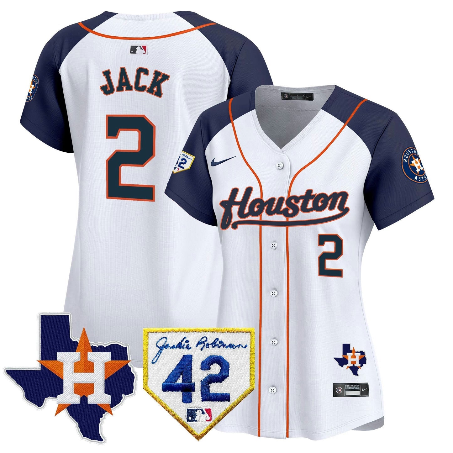 Camisa MLB Women’s Houston 2024 Jackie Robinson Patch Vapor Premier Limited Jersey