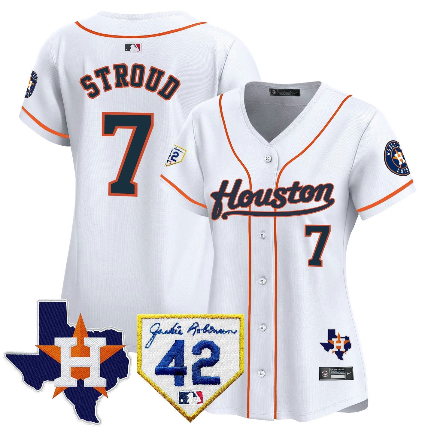 Camisa MLB Women’s Houston 2024 Jackie Robinson Patch Vapor Premier Limited Jersey