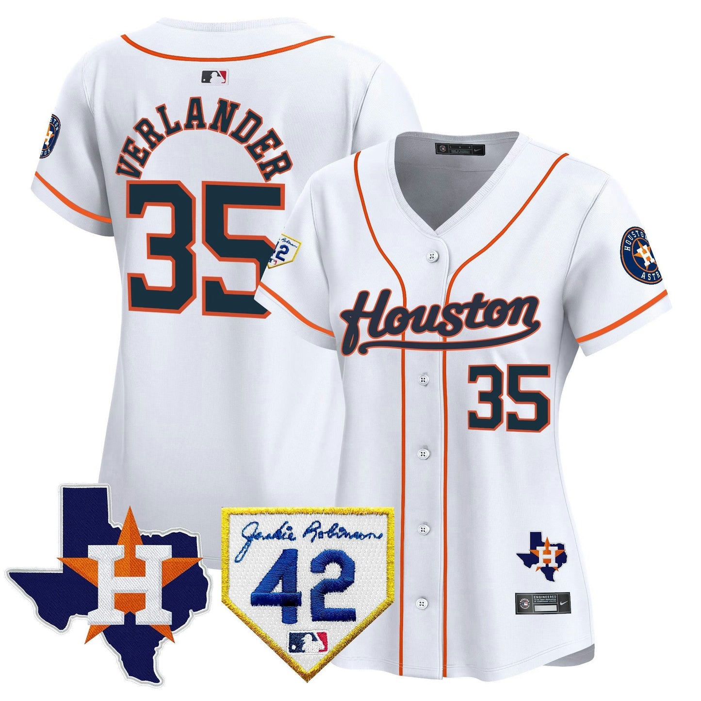 Camisa MLB Women’s Houston 2024 Jackie Robinson Patch Vapor Premier Limited Jersey