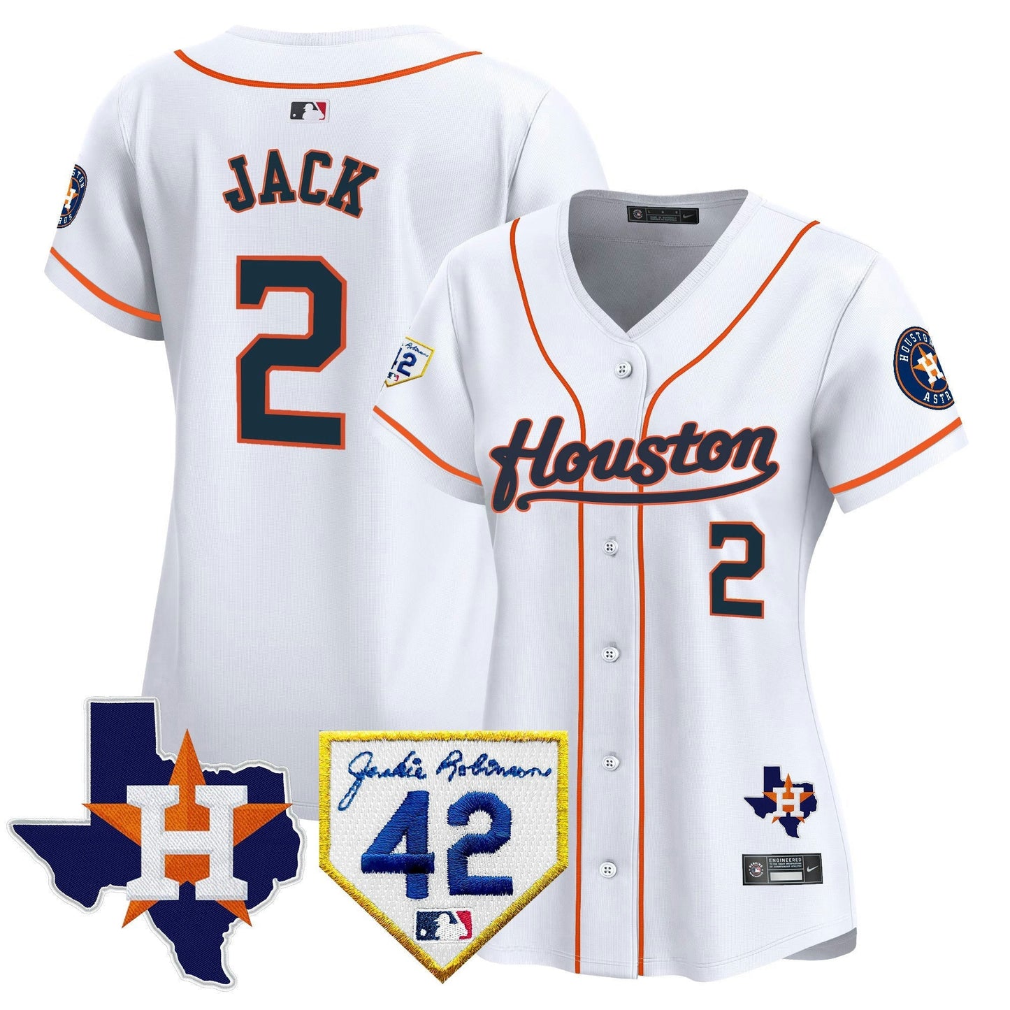 Camisa MLB Women’s Houston 2024 Jackie Robinson Patch Vapor Premier Limited Jersey
