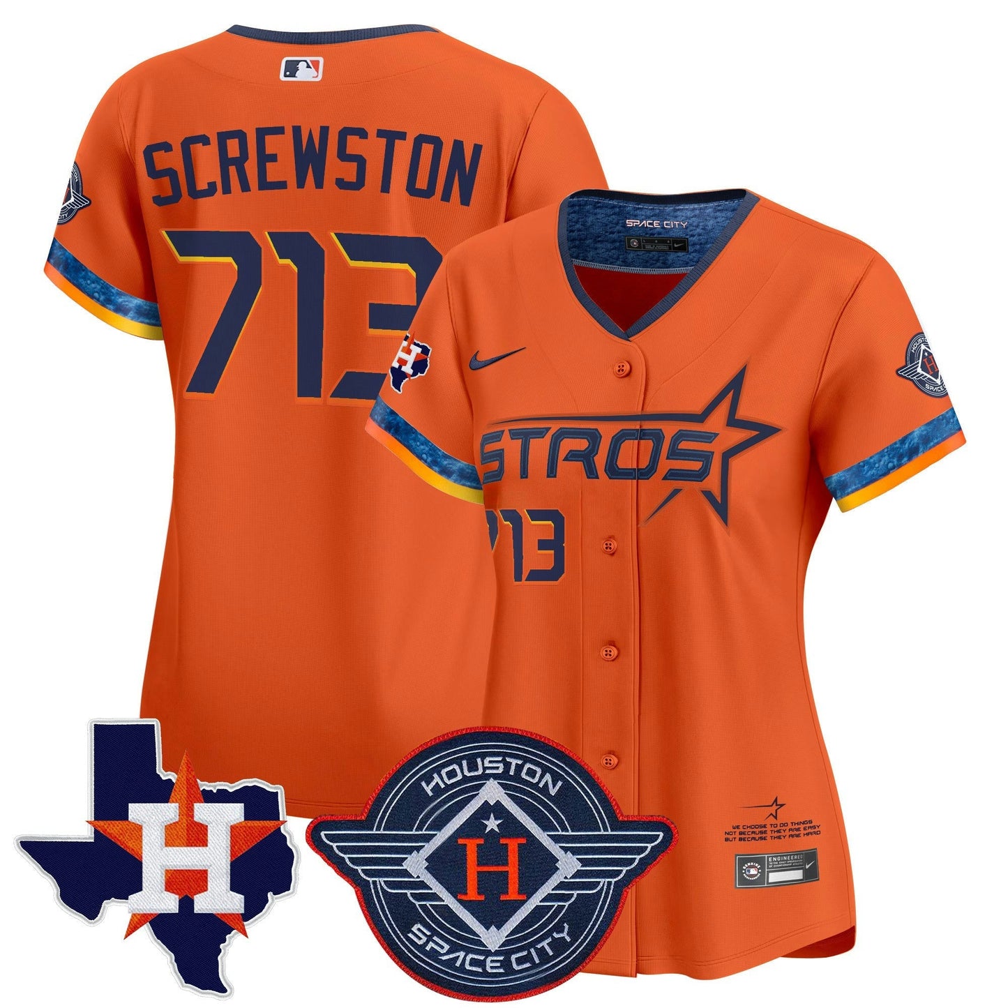 Camisa MLB Women’s Houston 2025 City Connect Texas Patch Vapor Premier Limited Jersey
