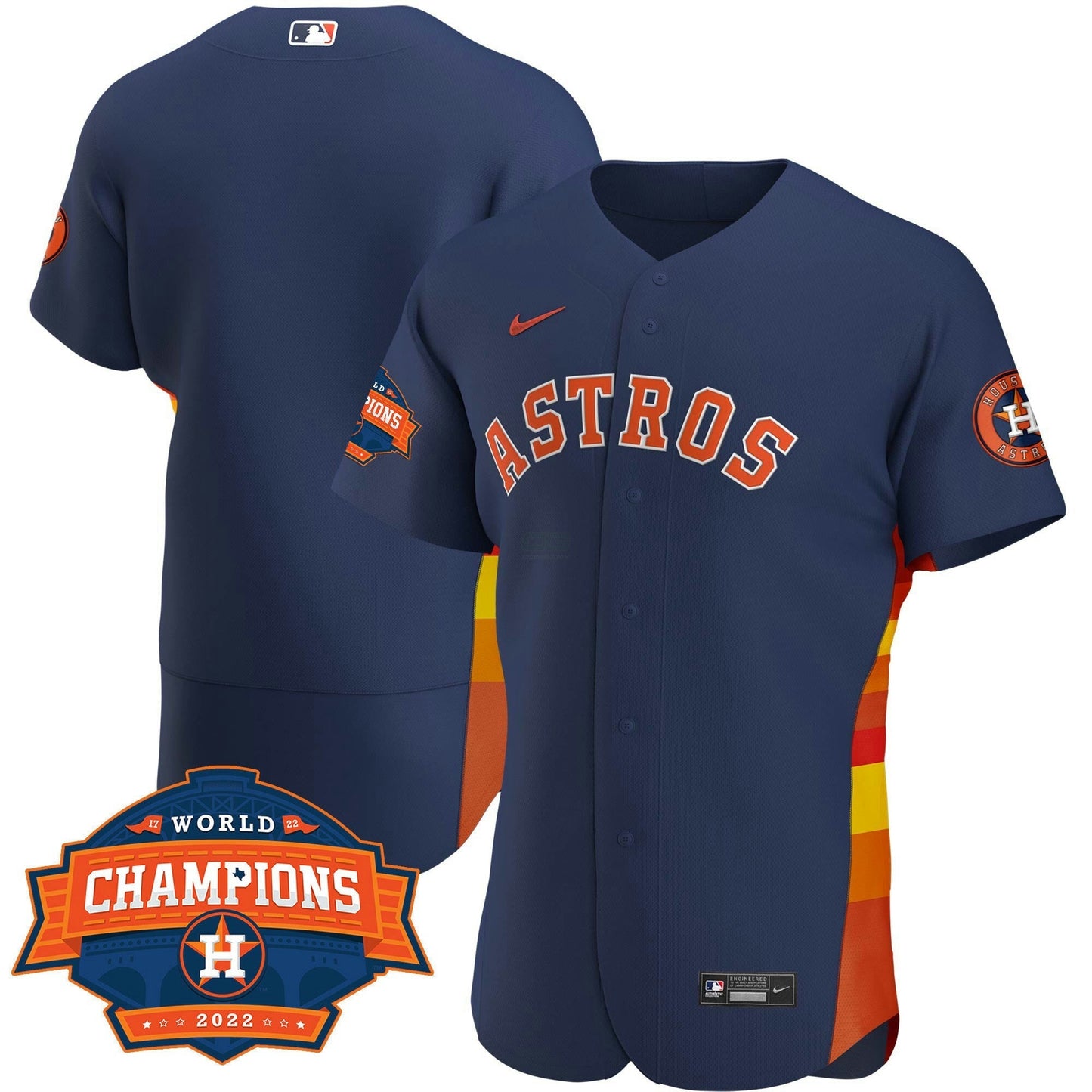 Camisa MLB Women’s Houston Alternativa Azul Marinho 2022 Champions Limited Player Jersey