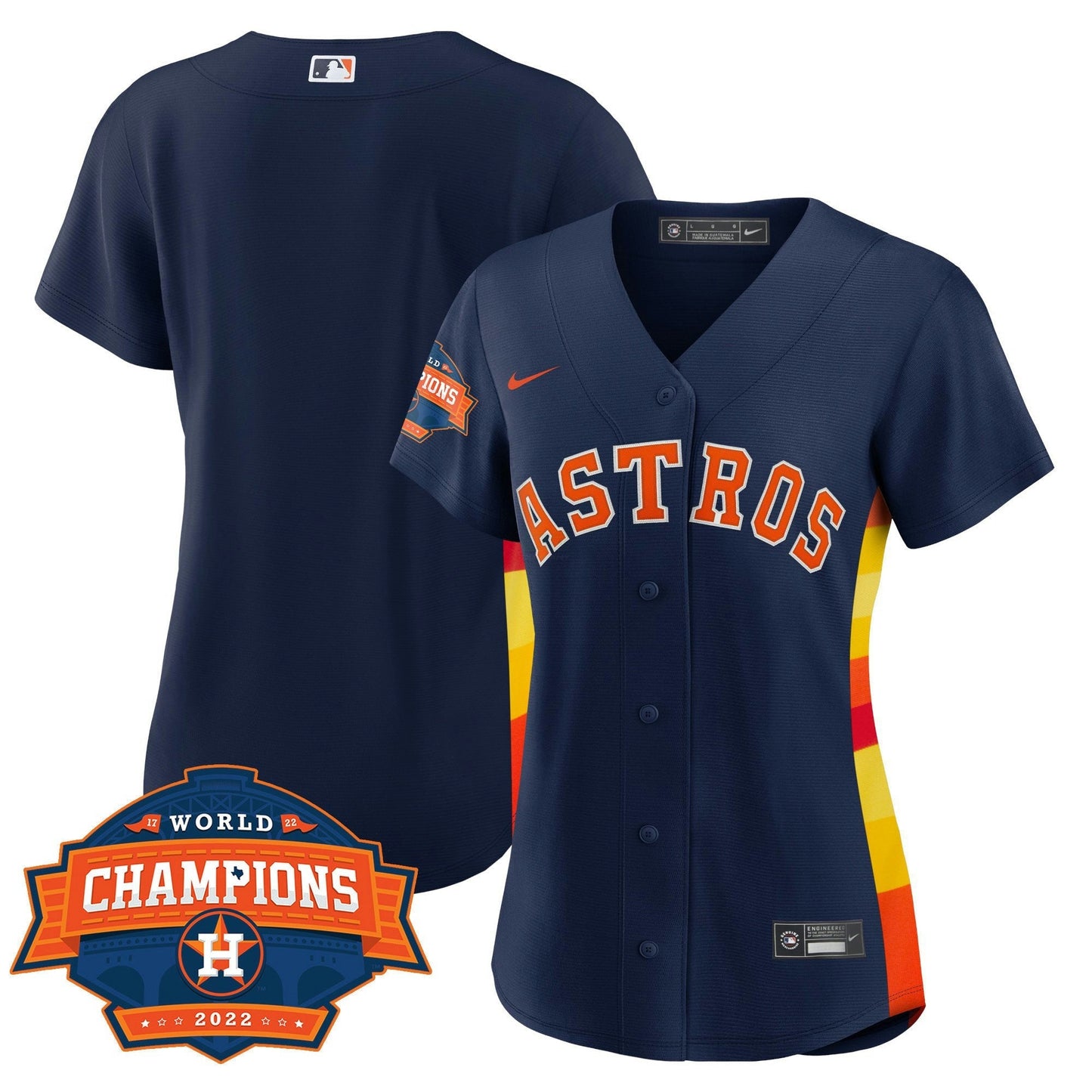 Camisa MLB Women’s Houston Alternativa Azul Marinho 2022 Champions Limited Player Jersey
