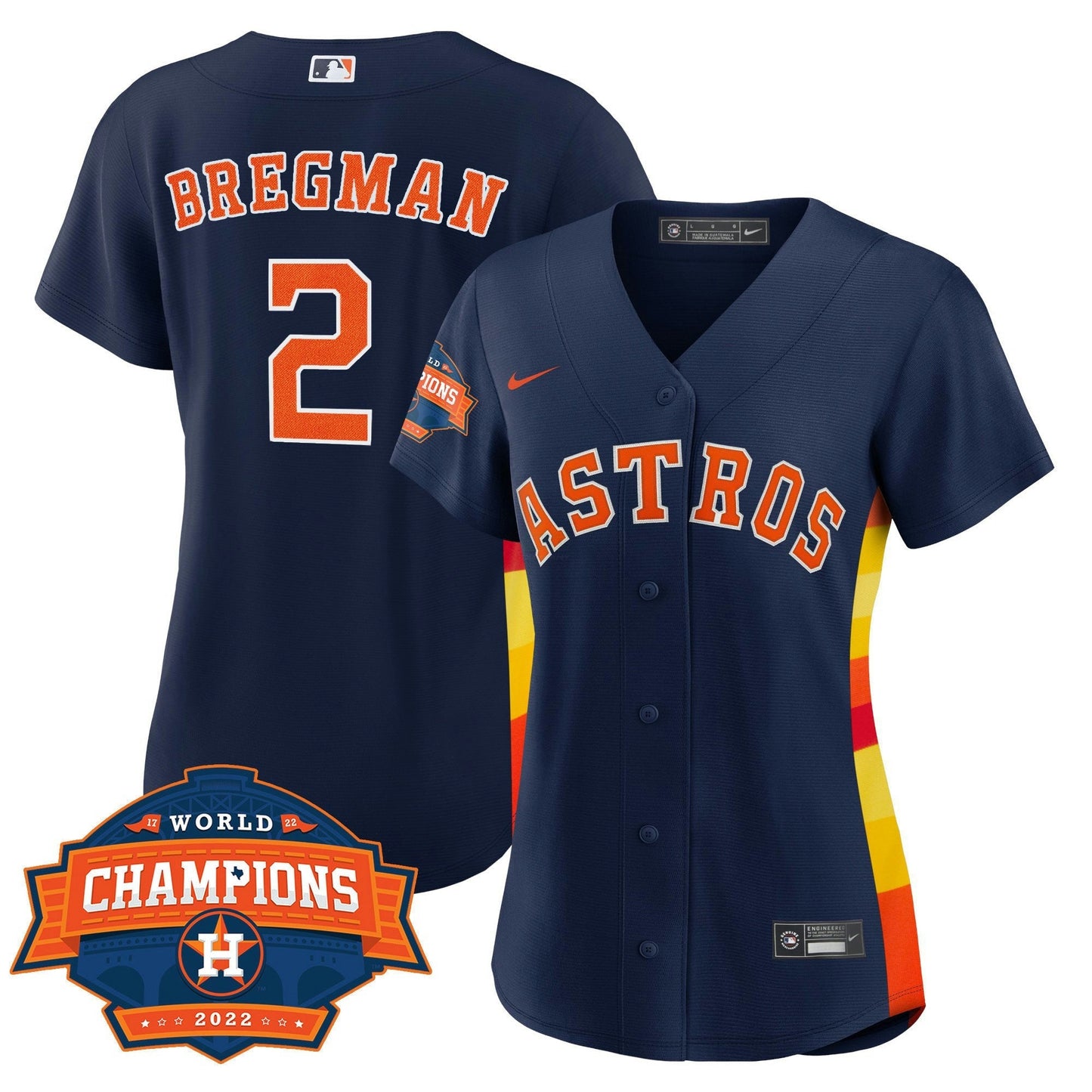 Camisa MLB Women’s Houston Alternativa Azul Marinho 2022 Champions Limited Player Jersey