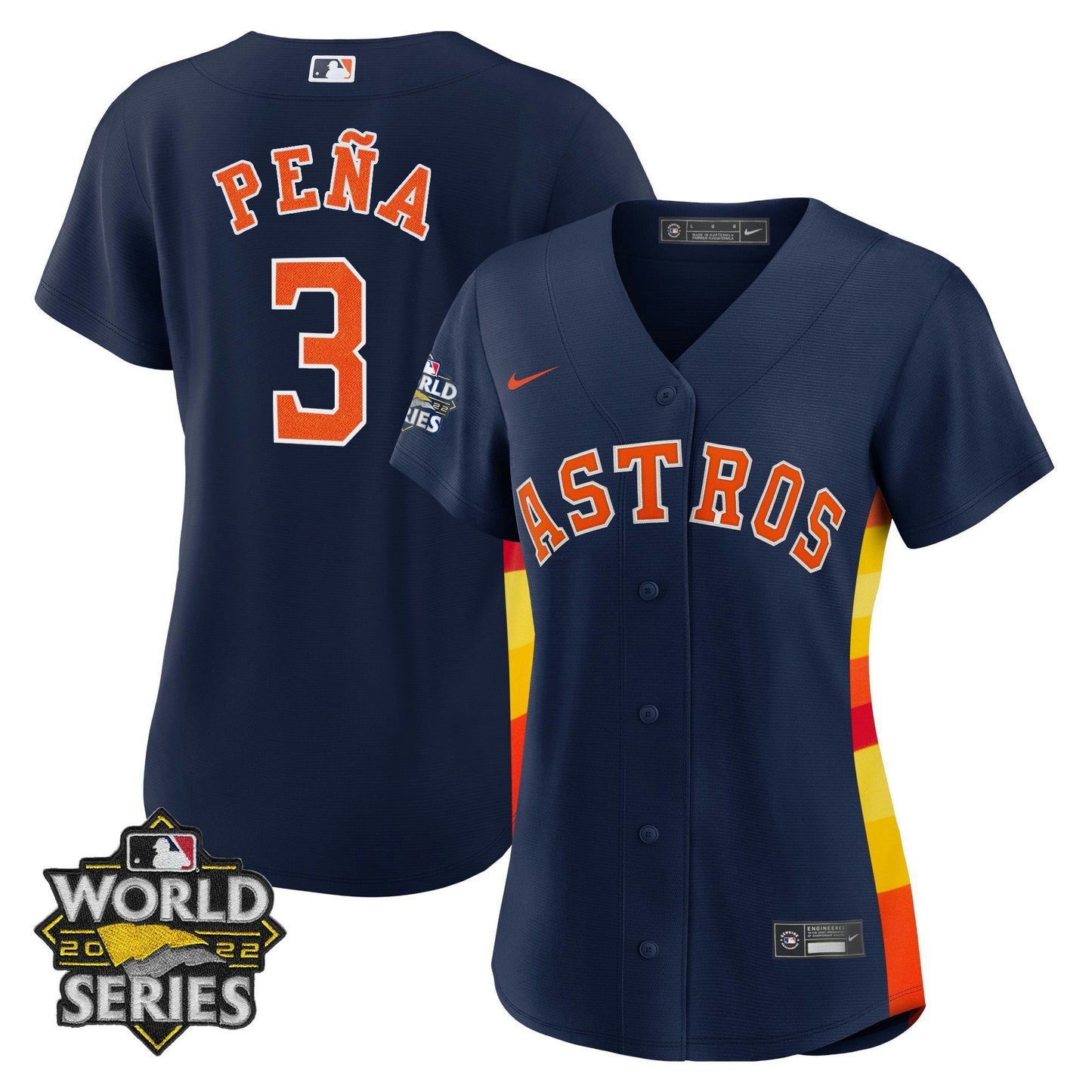 Camisa MLB Women’s Houston Alternativa Azul Marinho 2022 World Series Player Jersey