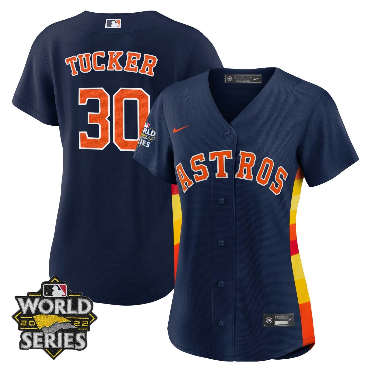 Camisa MLB Women’s Houston Alternativa Azul Marinho 2022 World Series Player Jersey