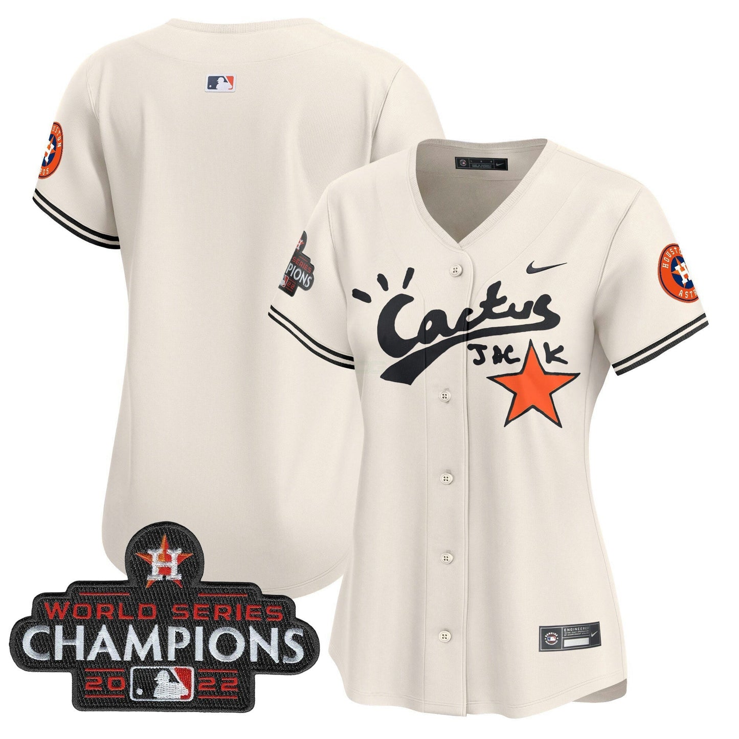 Camisa MLB Women’s Houston Cactus Jack Champions Patch Vapor Premier Limited Jersey