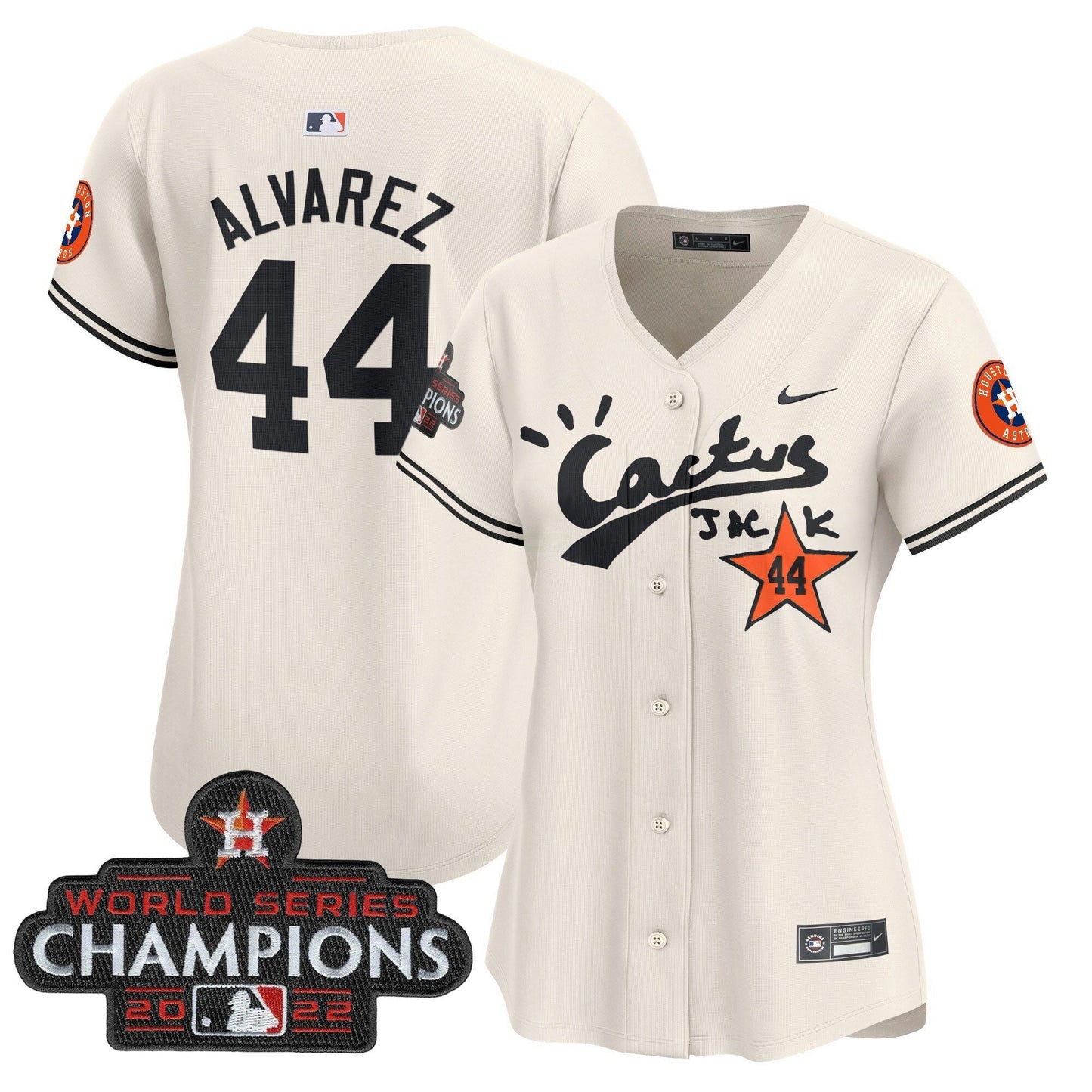Camisa MLB Women’s Houston Cactus Jack Champions Patch Vapor Premier Limited Jersey