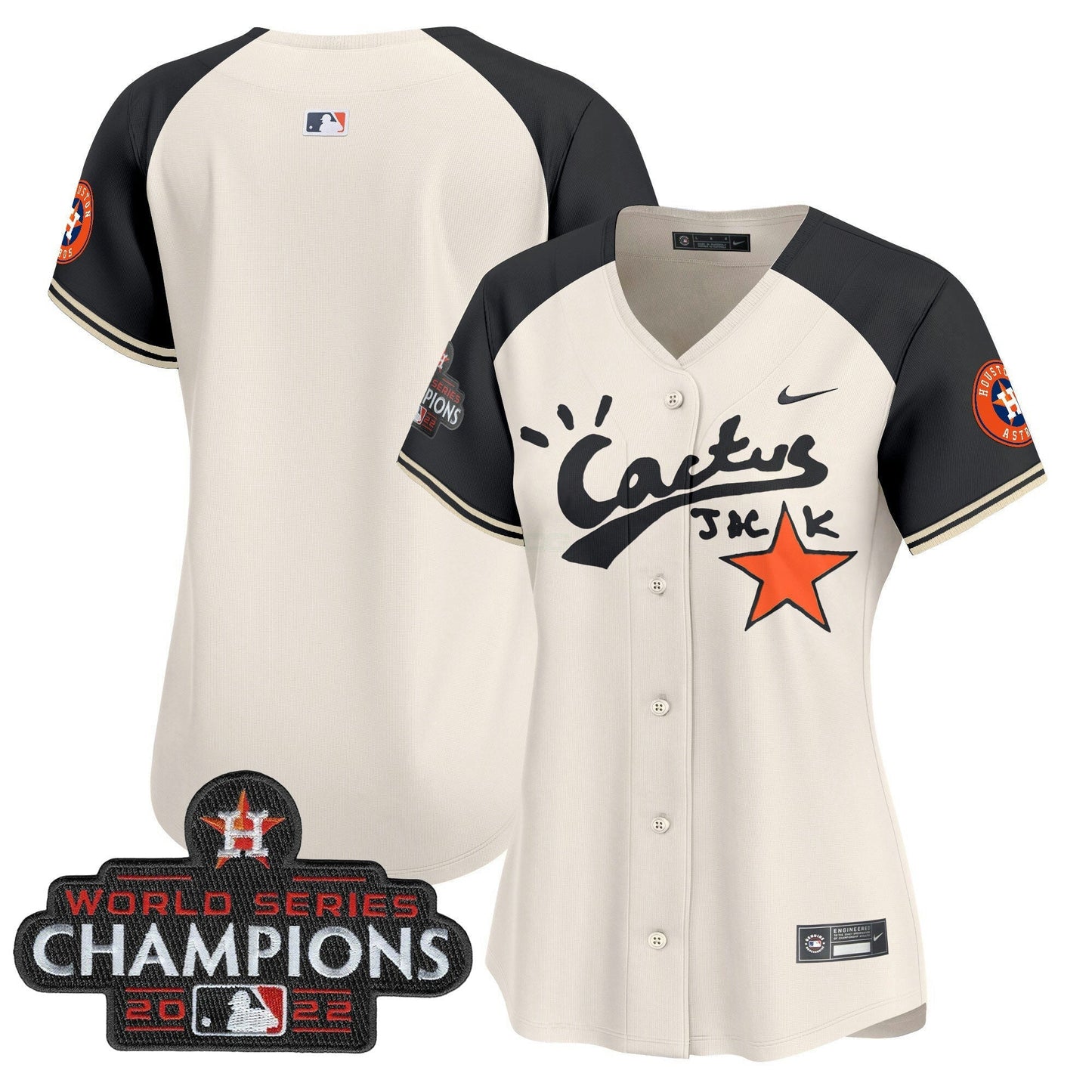 Camisa MLB Women’s Houston Cactus Jack Champions Patch Vapor Premier Limited Jersey