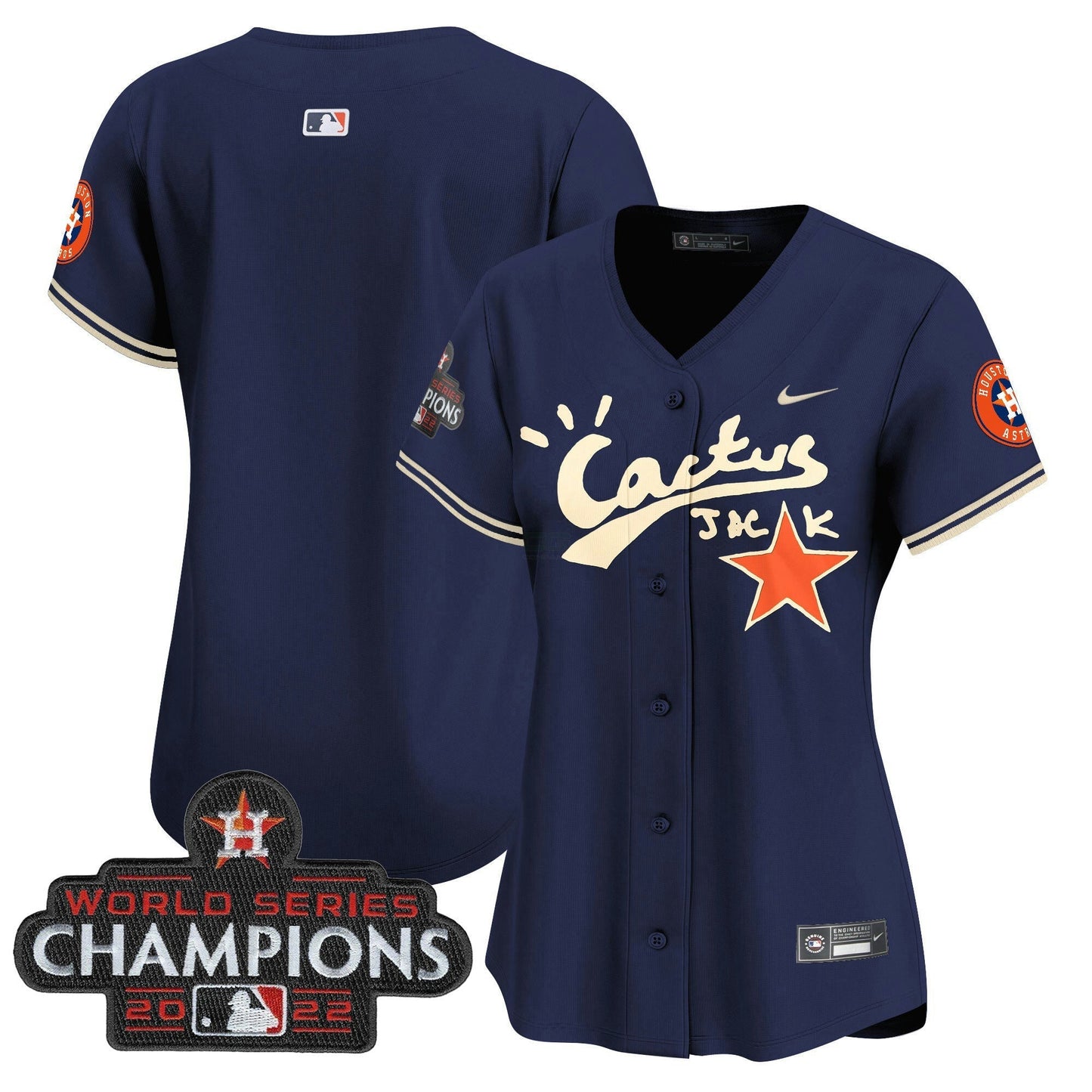 Camisa MLB Women’s Houston Cactus Jack Champions Patch Vapor Premier Limited Jersey