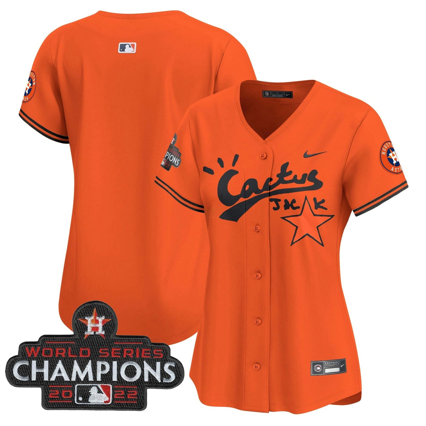 Camisa MLB Women’s Houston Cactus Jack Champions Patch Vapor Premier Limited Jersey