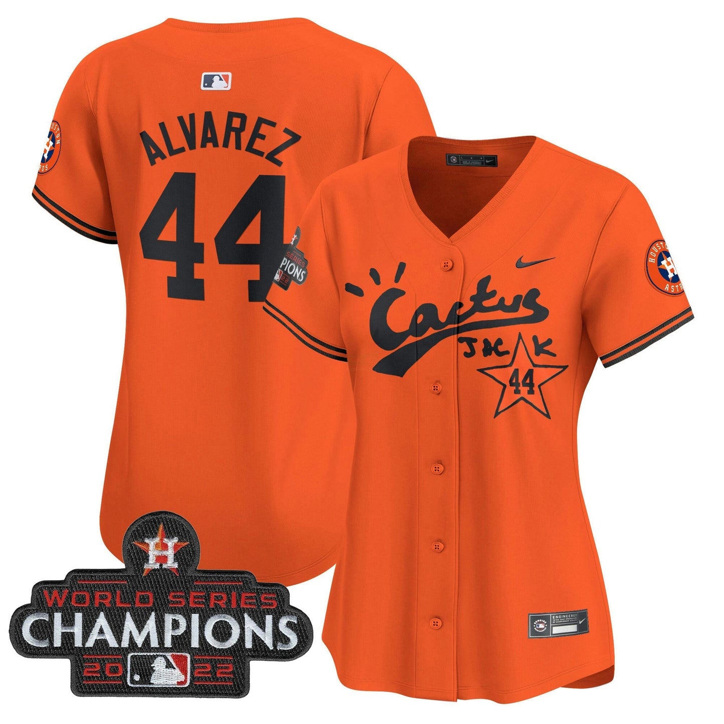Camisa MLB Women’s Houston Cactus Jack Champions Patch Vapor Premier Limited Jersey
