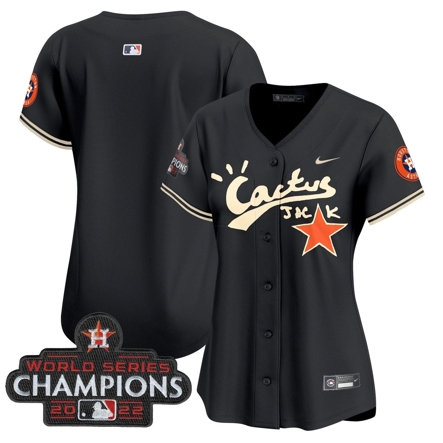 Camisa MLB Women’s Houston Cactus Jack Champions Patch Vapor Premier Limited Jersey