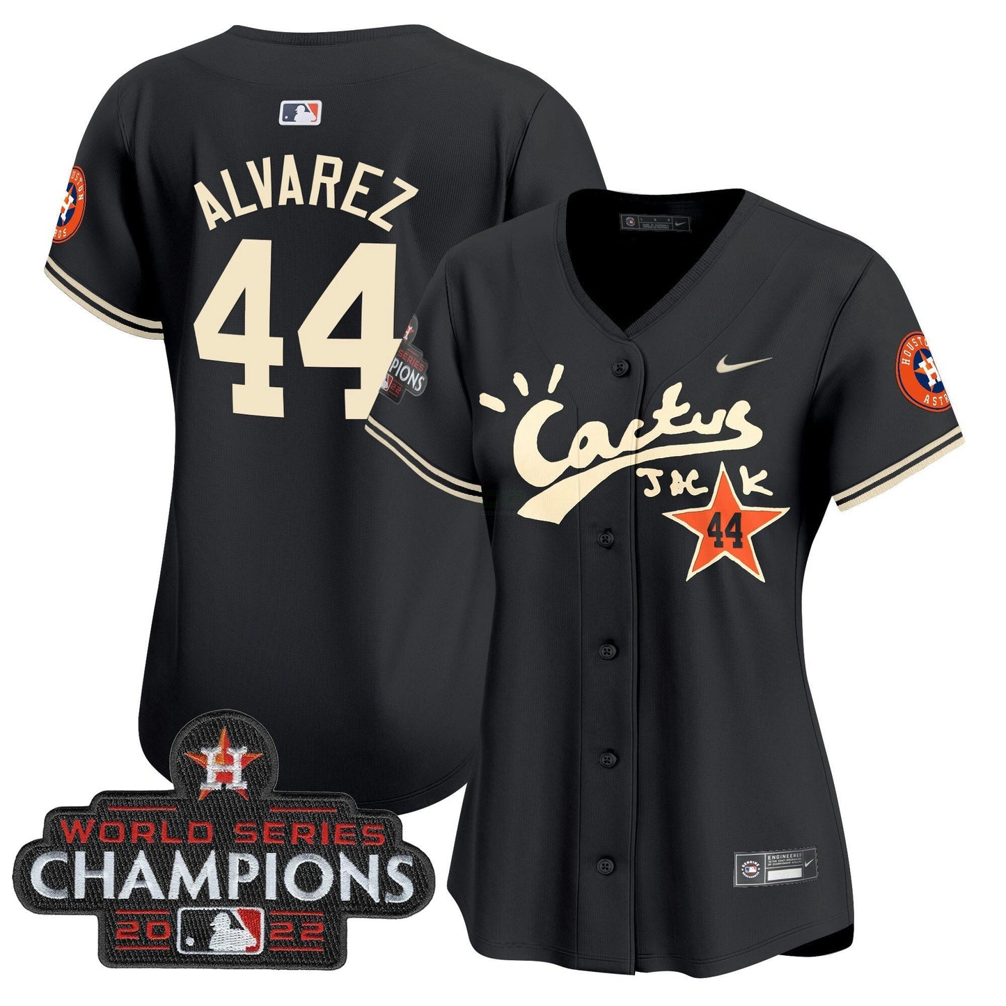 Camisa MLB Women’s Houston Cactus Jack Champions Patch Vapor Premier Limited Jersey