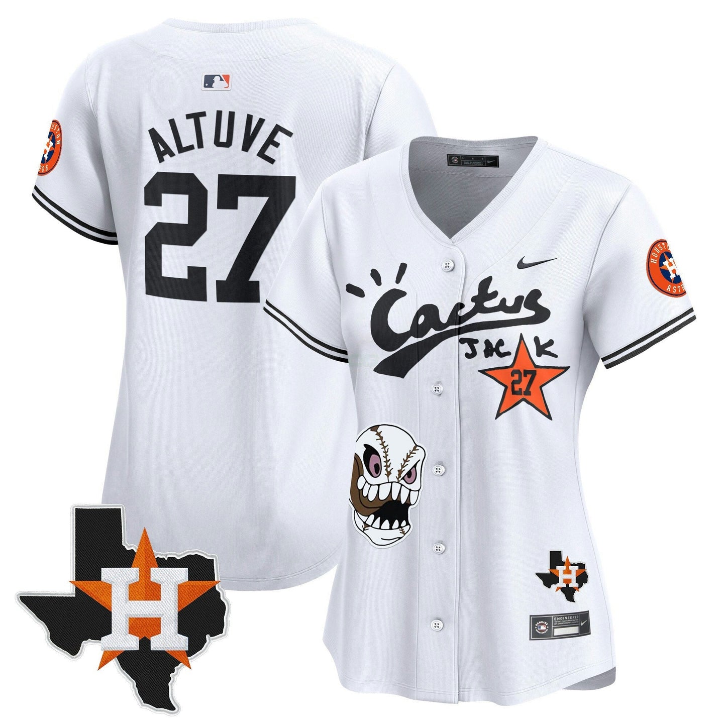 Camisa MLB Women’s Houston Cactus Jack Patch Vapor Premier Limited Jersey