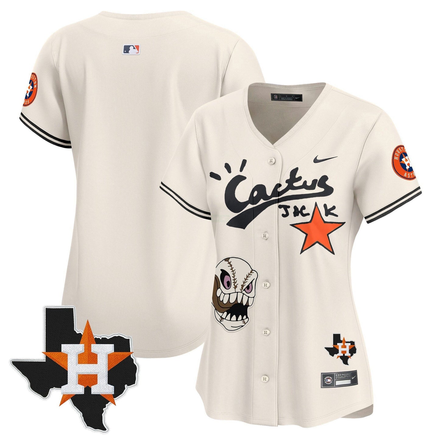 Camisa MLB Women’s Houston Cactus Jack Patch Vapor Premier Limited Jersey