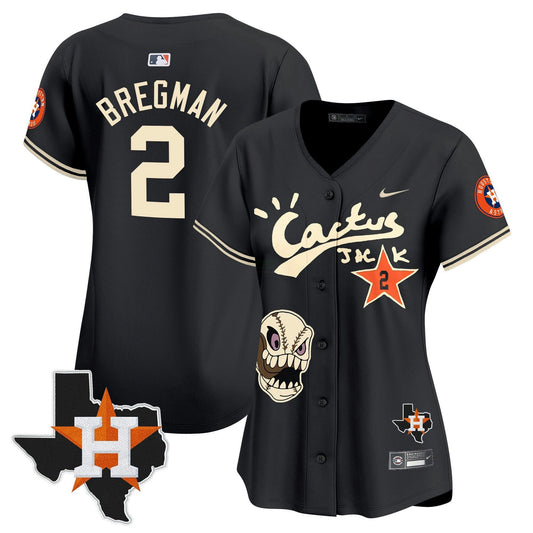 Camisa MLB Women’s Houston Cactus Jack Patch Vapor Premier Limited Jersey