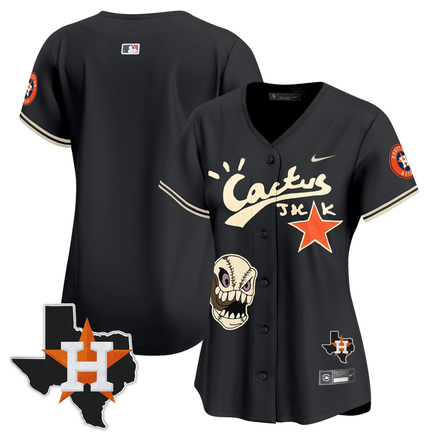 Camisa MLB Women’s Houston Cactus Jack Patch Vapor Premier Limited Jersey