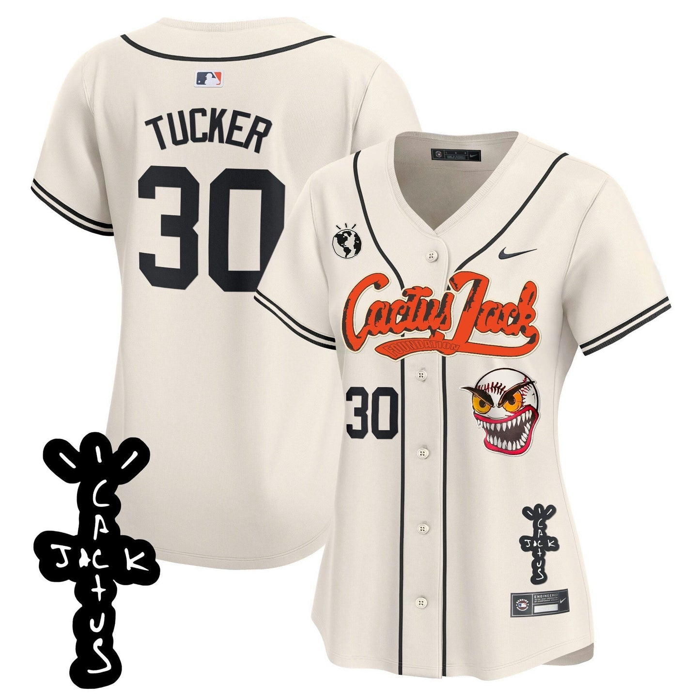 Camisa MLB Women’s Houston Cactus Jack Patch Vapor Premier Limited Jersey – Stitched