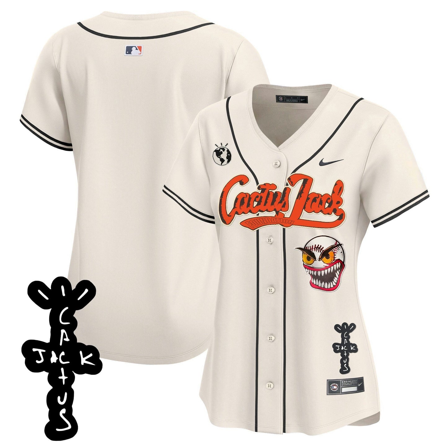 Camisa MLB Women’s Houston Cactus Jack Patch Vapor Premier Limited Jersey – Stitched