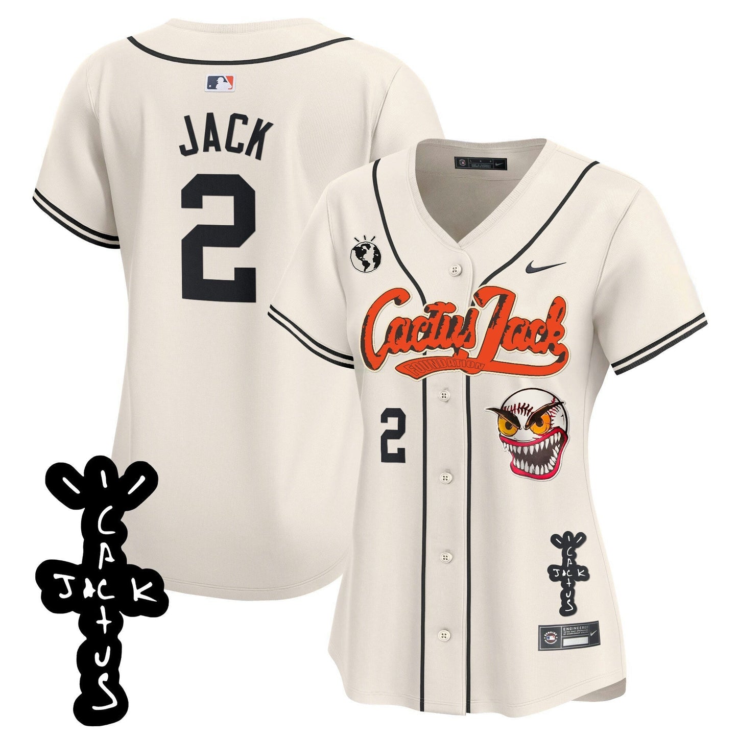 Camisa MLB Women’s Houston Cactus Jack Patch Vapor Premier Limited Jersey – Stitched