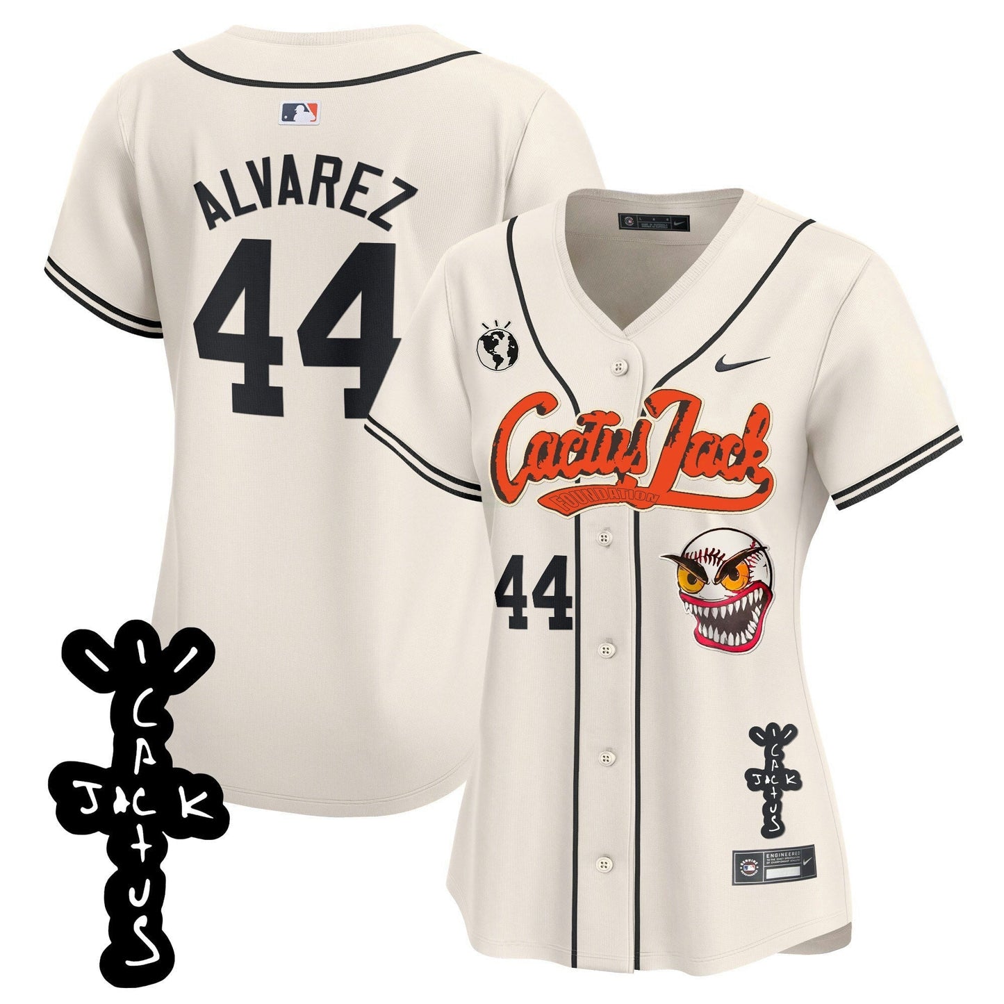 Camisa MLB Women’s Houston Cactus Jack Patch Vapor Premier Limited Jersey – Stitched
