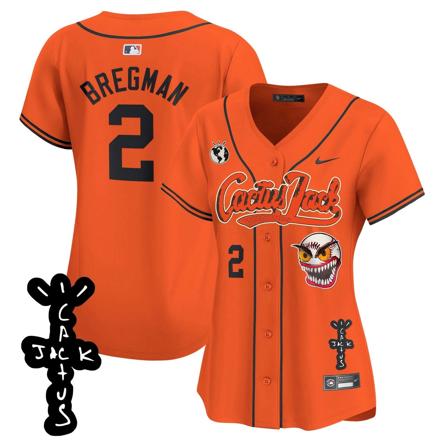 Camisa MLB Women’s Houston Cactus Jack Patch Vapor Premier Limited Jersey – Stitched