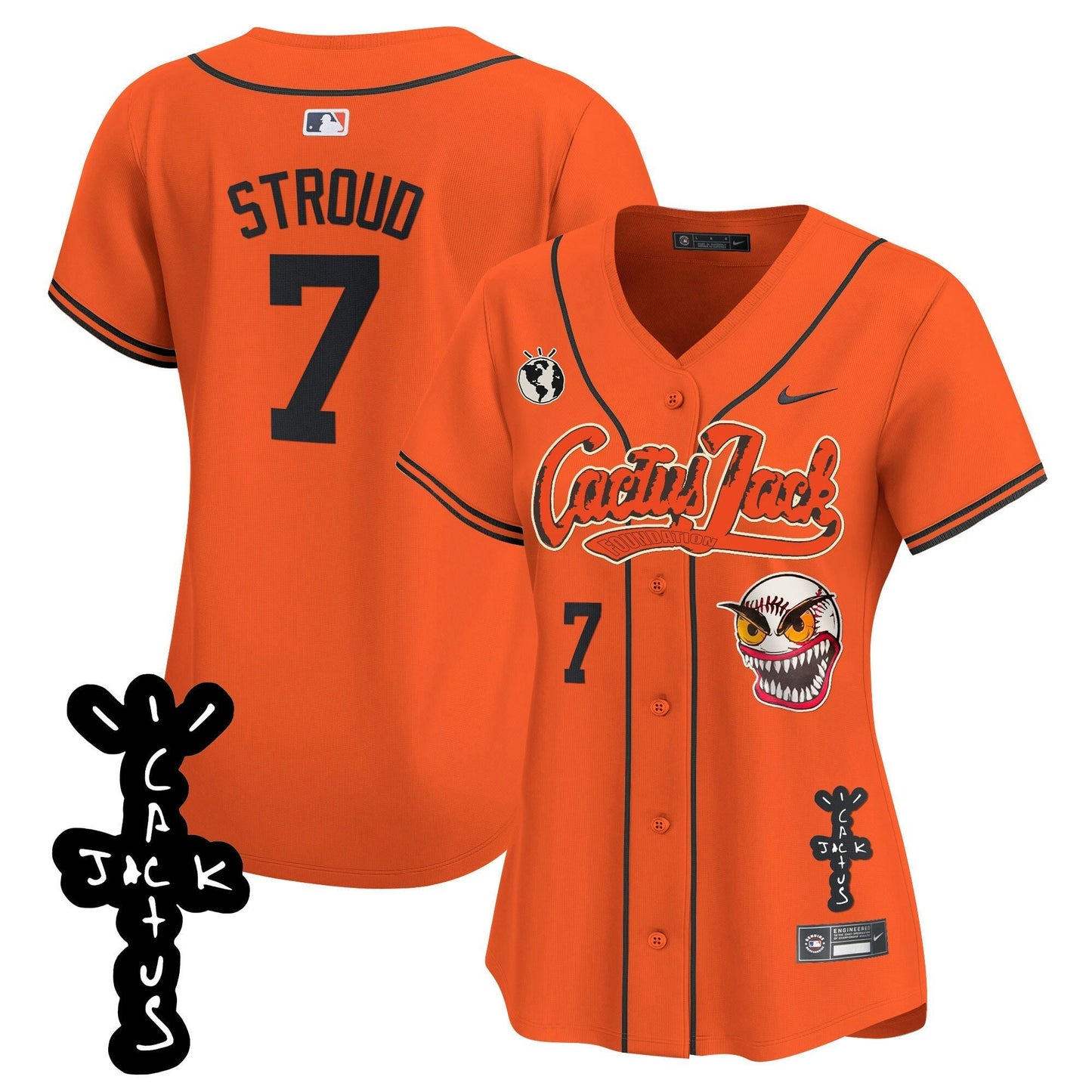 Camisa MLB Women’s Houston Cactus Jack Patch Vapor Premier Limited Jersey – Stitched