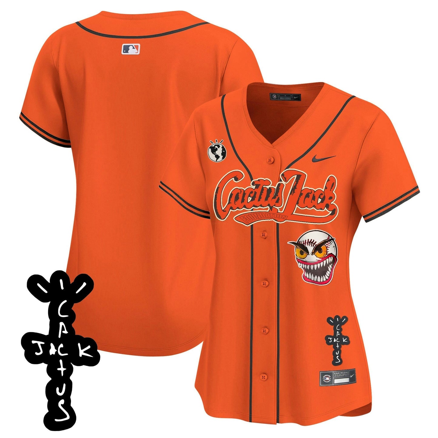 Camisa MLB Women’s Houston Cactus Jack Patch Vapor Premier Limited Jersey – Stitched