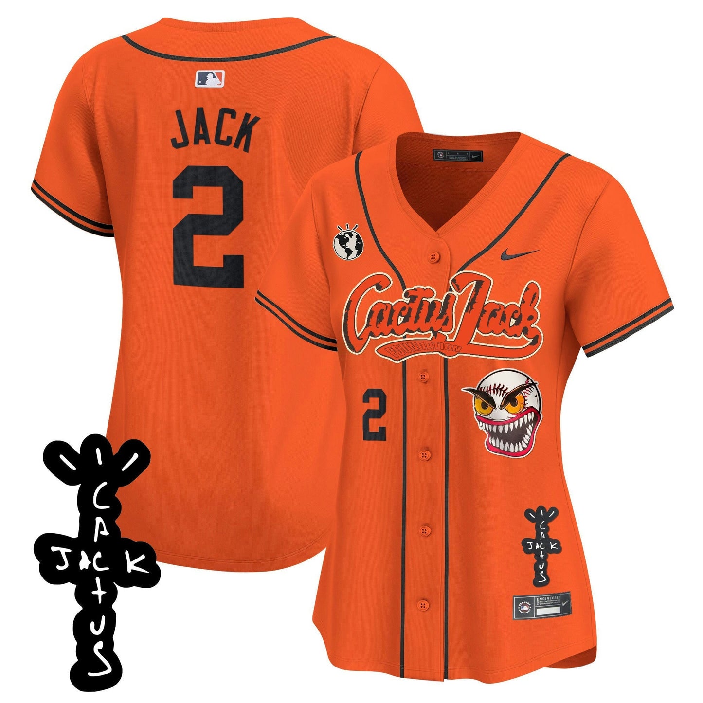Camisa MLB Women’s Houston Cactus Jack Patch Vapor Premier Limited Jersey – Stitched