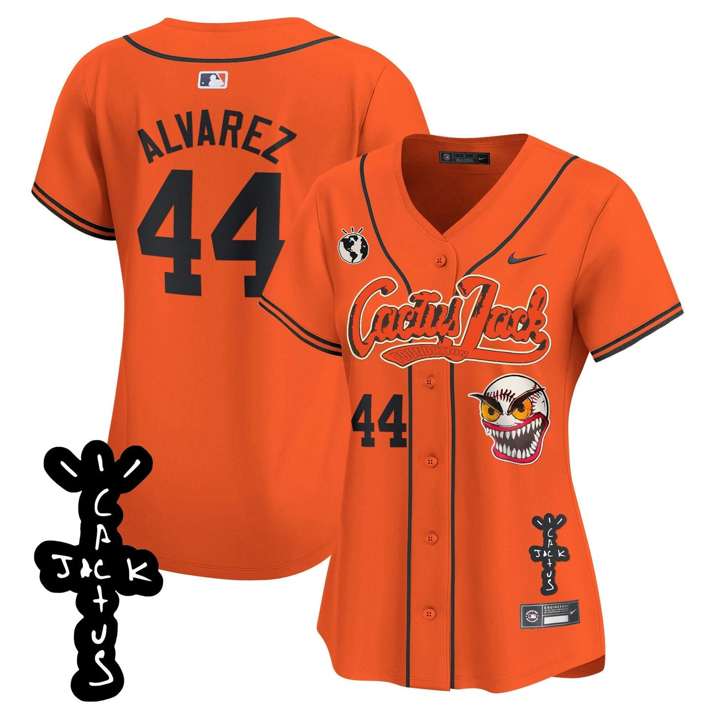 Camisa MLB Women’s Houston Cactus Jack Patch Vapor Premier Limited Jersey – Stitched