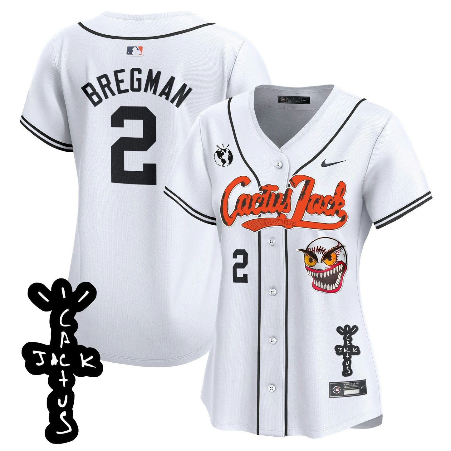 Camisa MLB Women’s Houston Cactus Jack Patch Vapor Premier Limited Jersey – Stitched