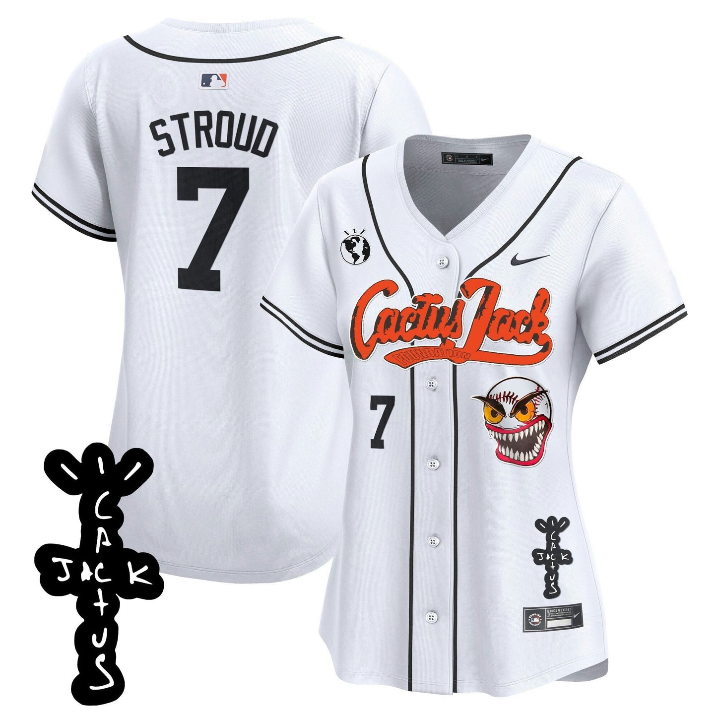 Camisa MLB Women’s Houston Cactus Jack Patch Vapor Premier Limited Jersey – Stitched