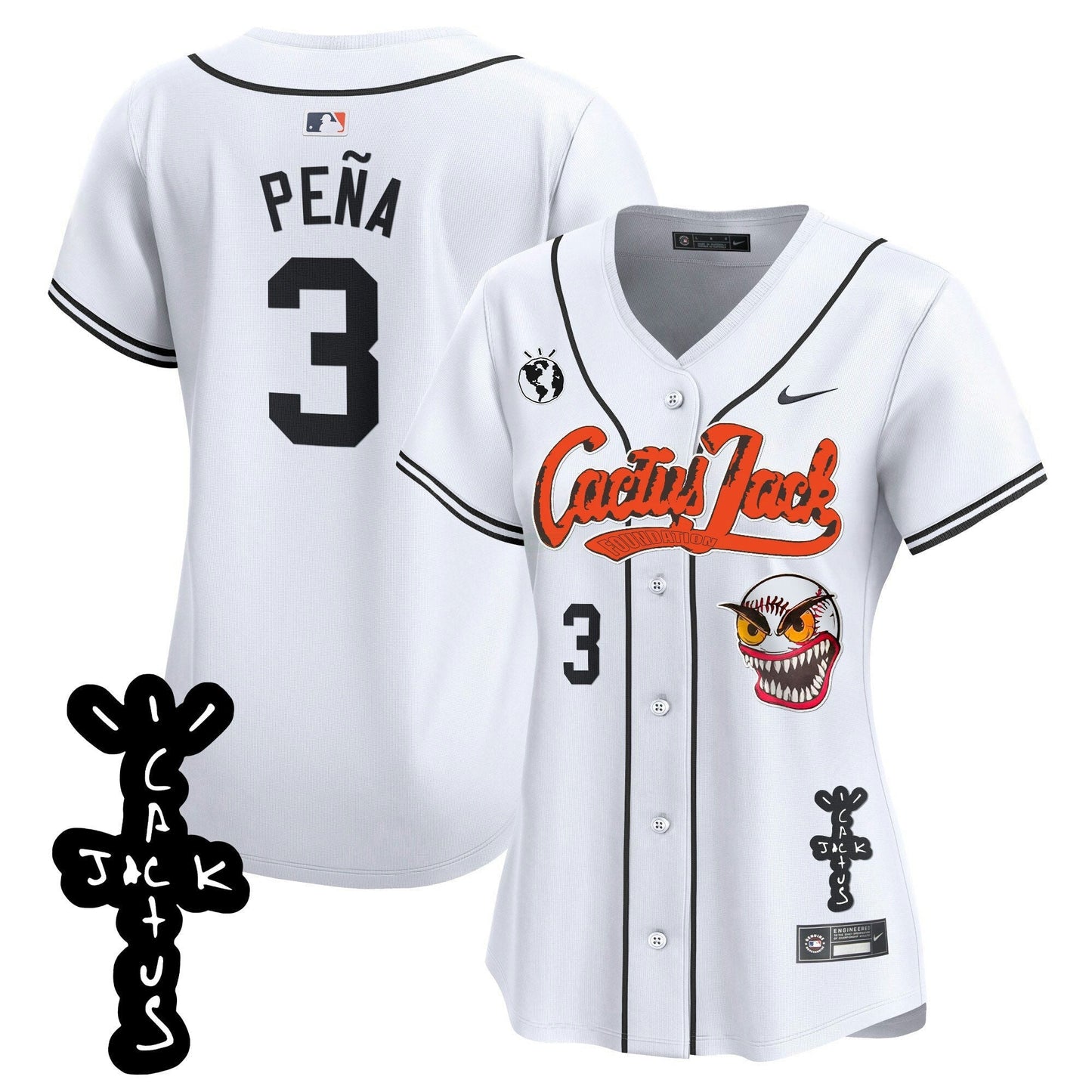 Camisa MLB Women’s Houston Cactus Jack Patch Vapor Premier Limited Jersey – Stitched